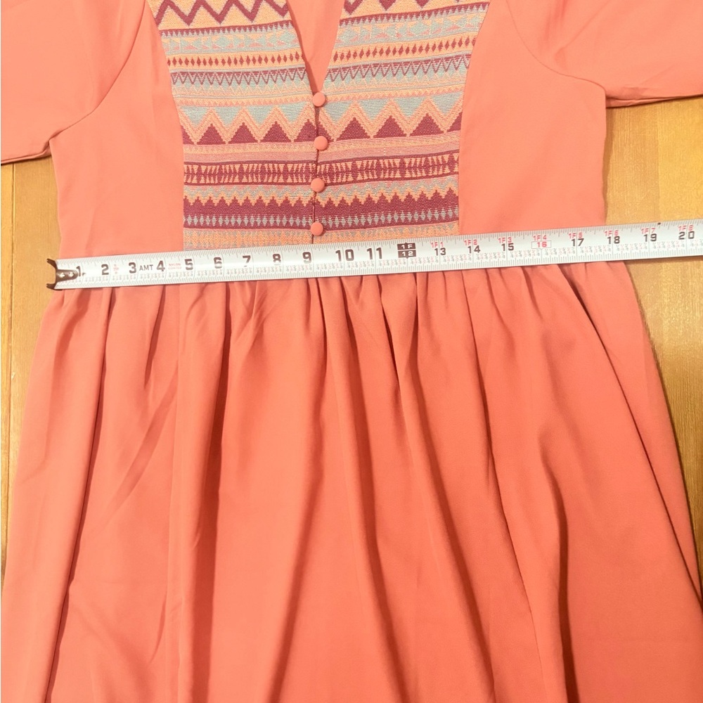 Umgee Coral Midi Dress with Multicolor Pattern - Picture 11 of 12